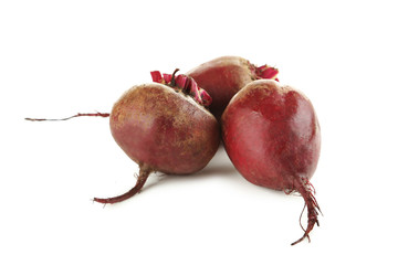 Fresh beets isolated on a white background