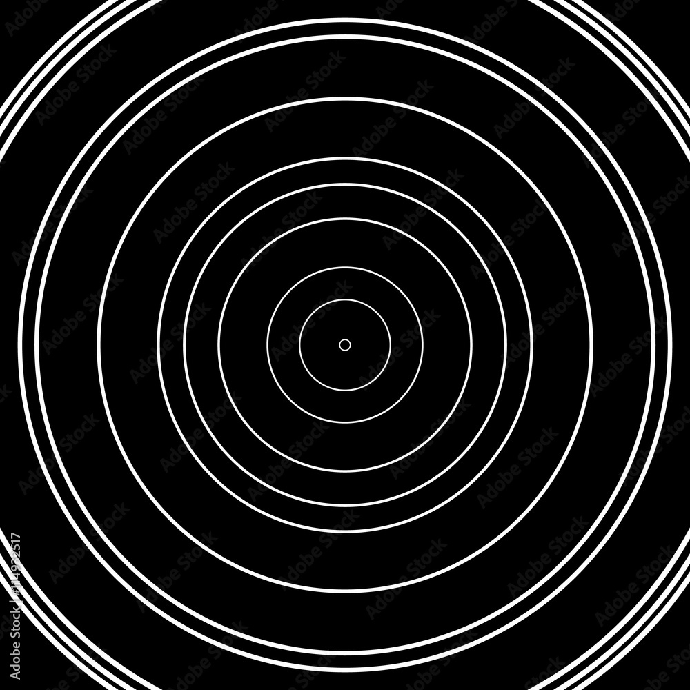 Aufkleber concentric circles pattern. abstract monochrome-geometric illust