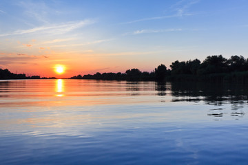 Fototapeta na wymiar sunrise in the Danube Delta