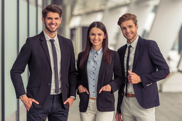 Beautiful young business people