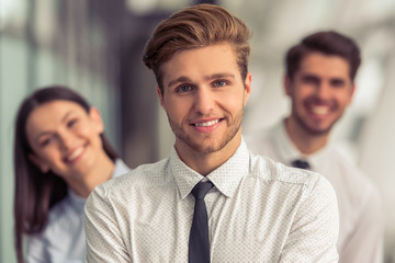 Beautiful young business people