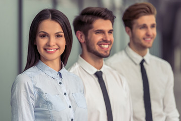 Beautiful young business people