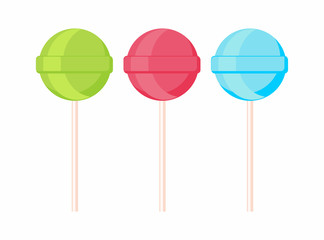Set of lollipop candis on sticks. Sweets illustration isolated on white background