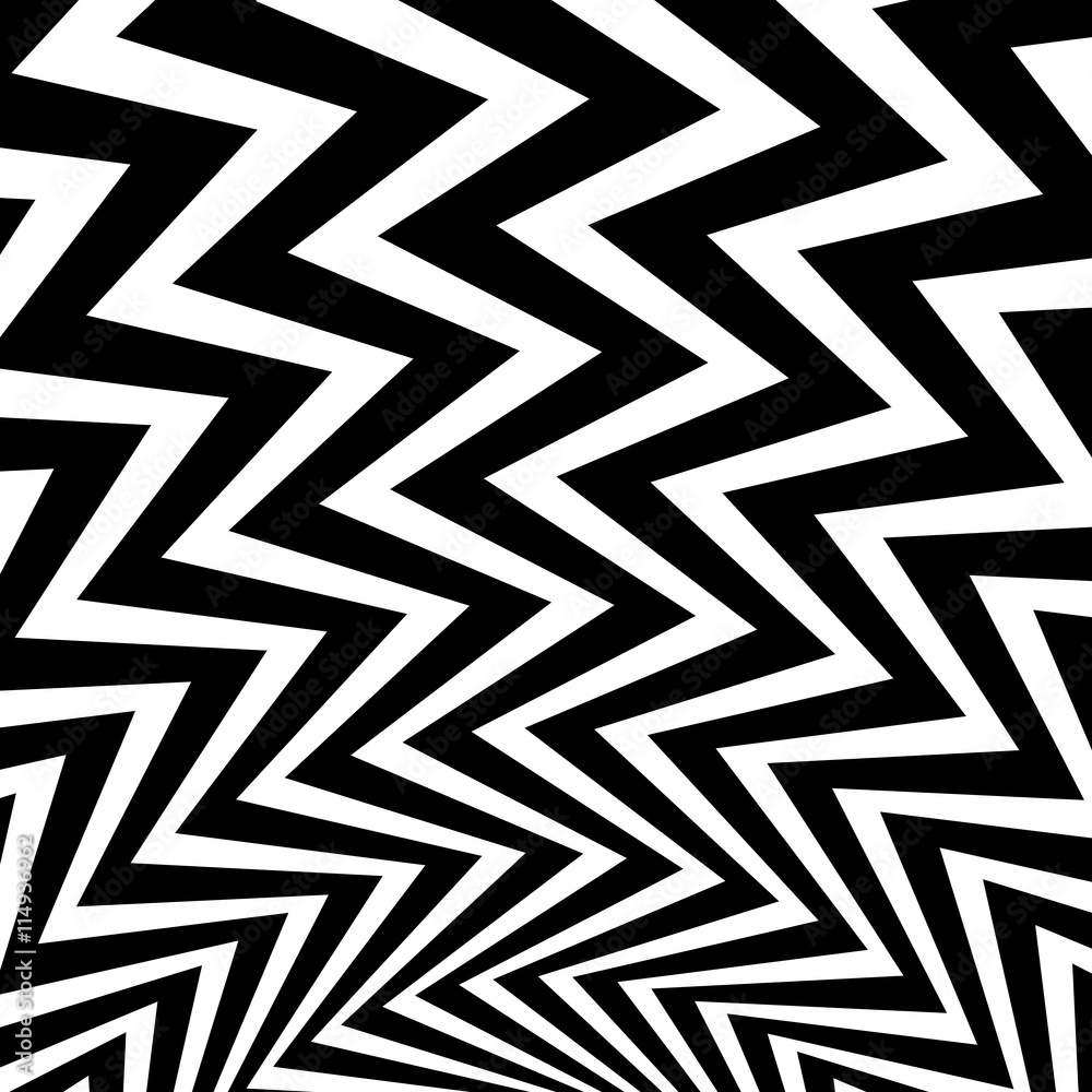 Aufkleber wavy, waving - zigzag radial lines. abstract monochrome backgrou