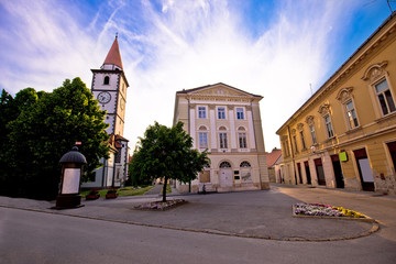 Fototapeta na wymiar Town of Varazdin church and square