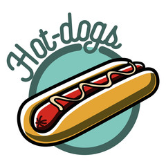 Color vintage fast food emblem