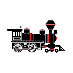Locomotive icon in simple style isolated on white background