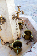 Cups for washing hands before prayer in the Jewish culture.