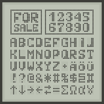 Digital Dotted Font Display Letters And Numbers