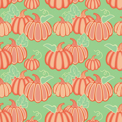 Seamless pattern with pumpkins. Vector clip art.