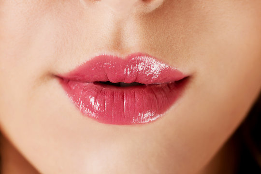 Close up of woman lips.
