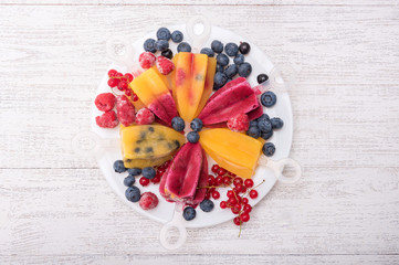 Homemade  ice cream or popsicles.  Frozen fruit juice.