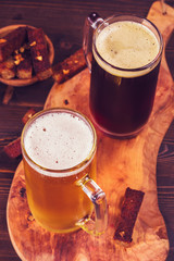 Two glasses of beer above