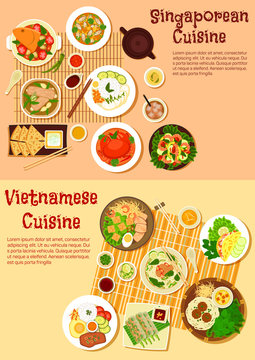 Vietnamese and singaporean cuisine flat icon