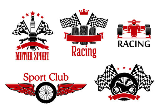 Motorsport symbols for auto racing design