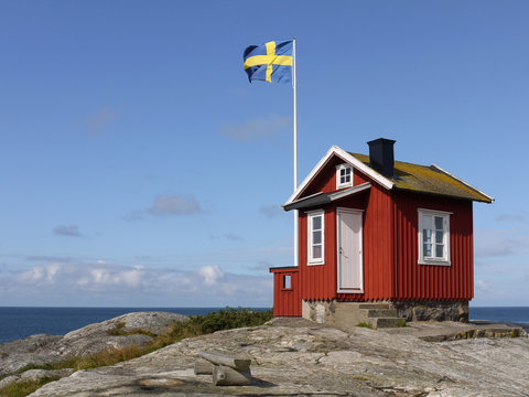 Lotsenhaus auf der Schäreninsel Vrångö an der schwedischen Westk