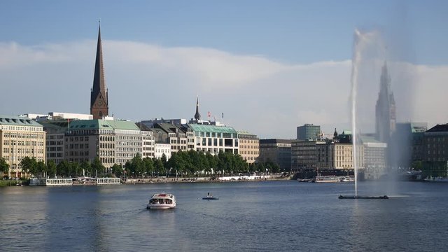 UHD Panoramic view of Hamburg Alster