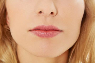 Obraz premium Close up photo of woman's lips