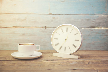 coffee and clock