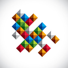 Vector abstract art symbol made with squares, modern style graph