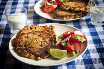 mexican cuisine - bean pancake and vegetable