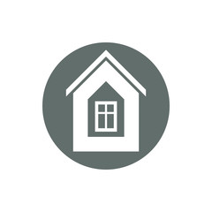 Obraz na płótnie Canvas Real estate icon, vector abstract house. Property developer symb
