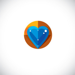 Vector illustration of elegant love heart isolated. Valentine Da