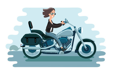 Fototapeta na wymiar Motorcycle riding of driver woman