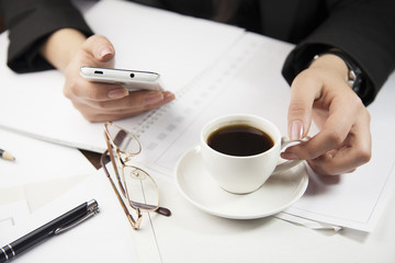 woman working office