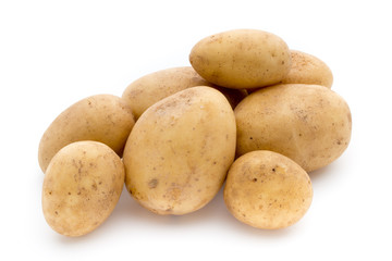 New potato isolated on white background.