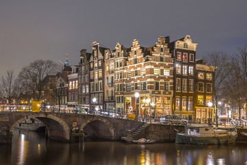 Obraz premium Nightscape Prinsengracht Amsterdam