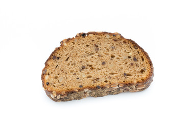 Rye bread isolated on white background.