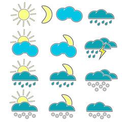 Different weather icons for website.