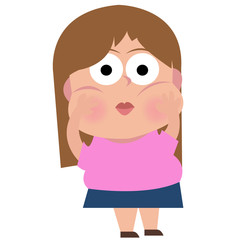 fat girl, fat women, obesity, Overweight, vector, eps, illustration, isolated