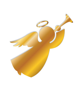 Angel gold color vector logo image