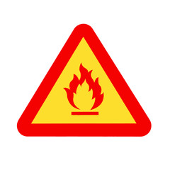 fire sign on white background.