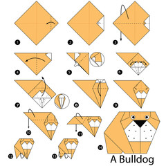 step by step instructions how to make origami A Bulldog.