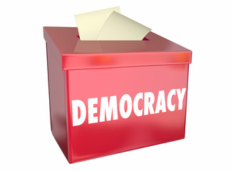 Democracy Freedom Choice Vote Ballot Box 3d Illustration