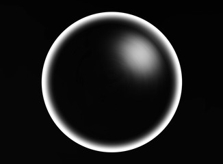 Horizontal black and white sphere ball illustration
