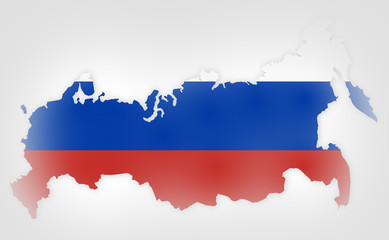 map of russia russian national flag colors background