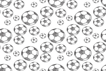 Seamless pattern with soccer balls