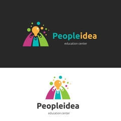 Brain idea logo,Creative thinking symbol, people logo,Smart brand identity 