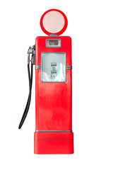 Vintage fuel pump on white background