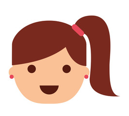 face little girl isolated icon design