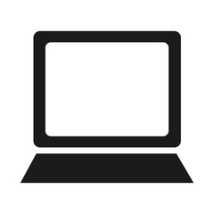 black laptop device with white screen over isolated background, vector illustration