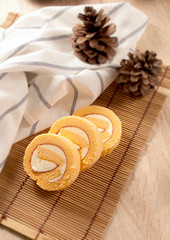 cake close up on wood background