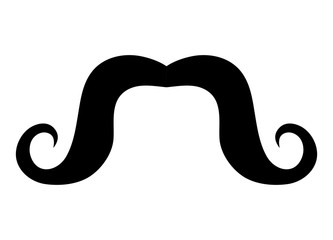 black vintage man moustache over isolated background, vintage fashion concept, vector illustration 