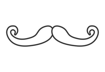 white vintage man moustache over isolated background, vintage fashion concept, vector illustration 