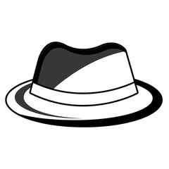 vintage hat with loop front view over isolated background, fashion concept, vector illustration 