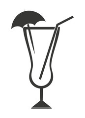cocktail with umbrella  isolated icon design